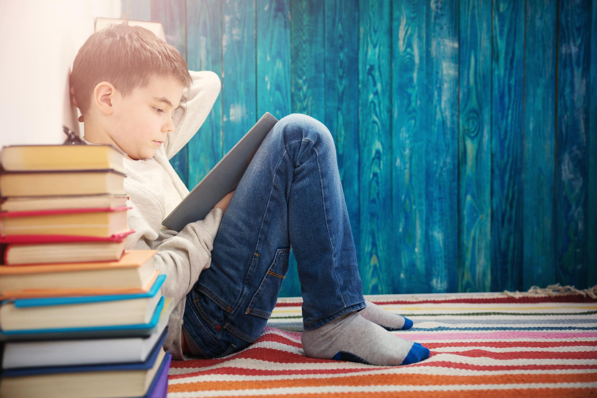 Older boy reading