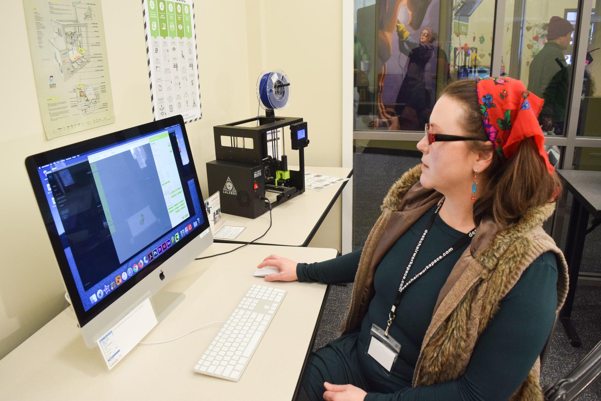 Woman with head scarf 3d printing