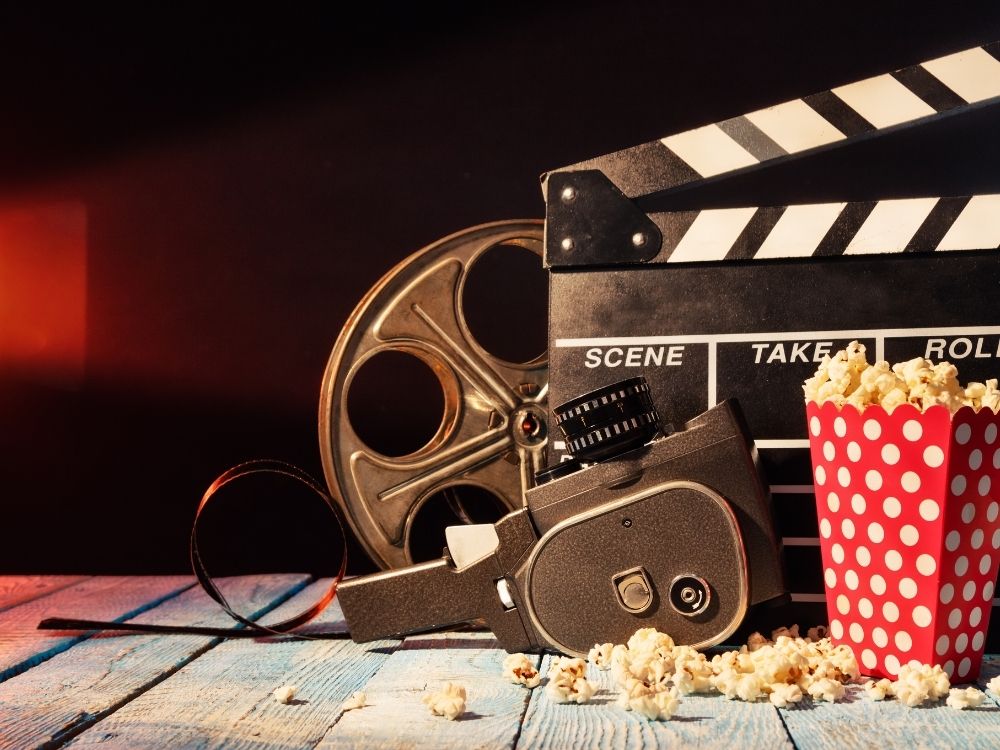 Movie Reel with Popcorn